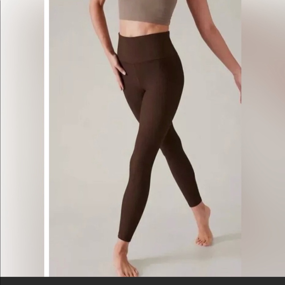 NWOT Athleta toasted brown elation ribbed tight